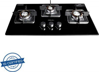 BAJAJ GP8 Dual Hob and Hob-top Glass Automatic Gas Stove (3 Burners)