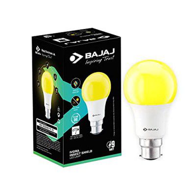 Bajaj Ivora Insect Shield LED 9W Lamp for Indoor and Outdoor Lighting - Yellow, Medium