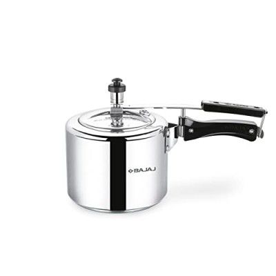 Bajaj New Shakti 3 Litres Inner Lid Aluminium Pressure Cooker | 1 Year Warranty | Silver