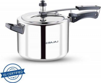 BAJAJ New Shakti 5 L Inner Lid Induction Bottom Pressure Cooker (Stainless Steel)