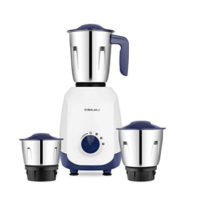 Bajaj Ninja Series Contempo Mixer Grinder 500W | 3 Stainless Steel Mixer Jar | Grey