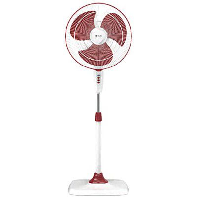 Bajaj Rapido 400 mm Pedestal Fan, Wine Red, With Full Copper Motor and High Speed Operation, Regular