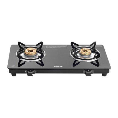 Bajaj Ucx 2 Burner Slim Glass Top Gas Stove - Black