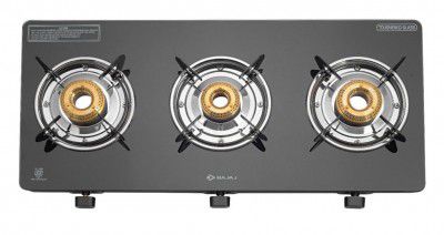 Bajaj UCX 3 Burner Slim Glass Top Gas Stove