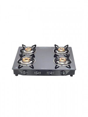 Bajaj Black 4 Burner Glass Top Gas Stove