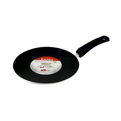 BALTRA Induction Base Non-Stick Multi-Purpose Concave Roti and Chapati Tawa 25CM, Black