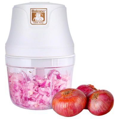 Balzano Chopper Max 30 Watt Electric Vegetable Chopper with 3 Blades (White)