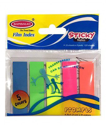 Bambalio BSNS-10 5 inch,5 Neon Colour Prompts, 25 Sheets/Prompt,Pack of 3