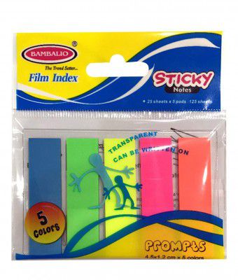 Bambalio BSNS-10 5 inch,5 Neon Colour Prompts , 25 Sheets / Prompt ,Pack of 6