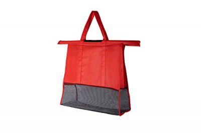 BankeKriday Cotton Grocery Shopping Bags for Trolley | Storage Foldable Portable Reusable Detachable Washable | Shopping Bag (48cm Pack fo 1 - Red)