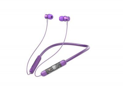 bAss biRd Gaming Transparent Voice Changer Bluetooth in Ear Neckband Deep Bass Stereo Sound 80 Hours Playtime HD Calls Fast Dual Pairing Voice Assistant Type C Fast Charging BT 5.2 Earphones (Purple)