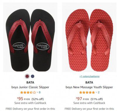 BATA Boys slipper starting at ₹95