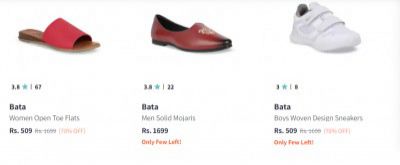 Bata footwear upto 70% off