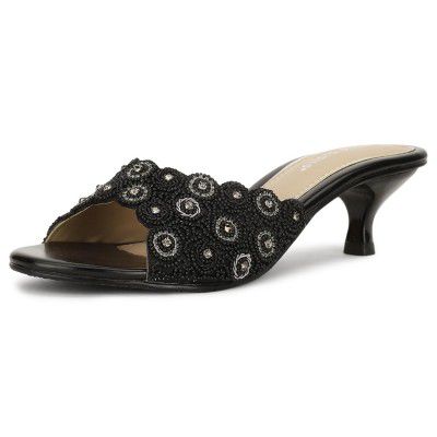 BATA Red Label Women's Peach Mule E 23 Festive (6796001_Black_4 UK)