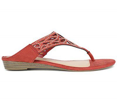 BATA womens ORCHID Red Flat Sandal - 5 UK (6715185)