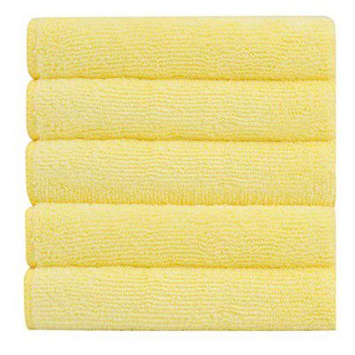 Bathla Spic & Span Multi Purpose Micro Fiber Cleaning Cloth - 340 GSM: 30cmx30cm (Pack of 5 - Lemon)