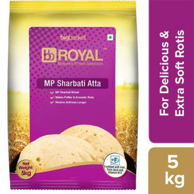 BB Royal Superior-Mp-Sharbati-Atta/Ghau No Lot - Fortified, 5 kg