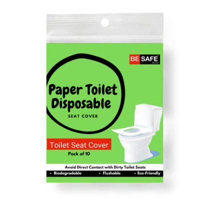 BE SAFE Forever Disposable Toilet Seat Cover, 10 Sheets | Prevent Direct Contact Unhygienic Seats | Easy to Use and Dispose, Flushable Paper DTDCG Pack of 1