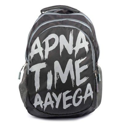 Be You Polyester Apna Time Aayega School Bag Backpack for College, Office with Laptop Compartment & Free Raincover