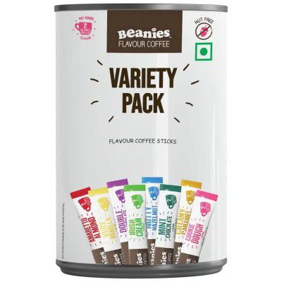 Beanies|Instant Flavoured Coffee |Variety Pack - 24 Sachets, 48g each|Low Calorie, Sugar Free|48 g|Pack of 1