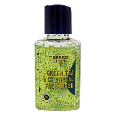 Beardhood Green Tea & Charcoal Face Wash For Deep Cleansing with Activated Charcoal Beads, Vitamin B9 and Aloe Vera, SLS & Paraben Free, 100ml