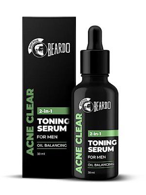 Beardo 2-in-1 Anti Acne Serum + Toner For Men, 30ml | Face Serum For Men | Acne Serum with AHA & Niacinamide | Reduces Pores & Acne Scars for Smooth Skin