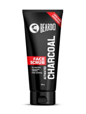 Beardo Activated Charcoal Face Scrub, 100 gm | Anti-Pollution Face Scrub for Deep Pore Cleansing | Removes Dirt & Impurities | Suitable for Men of all skin types