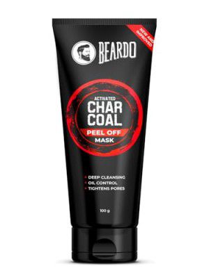 Beardo Activated Charcoal Peel Off Mask for Men, 100g | Charcoal Face Mask for Glowing Skin | Detoxing Facial Kit for Men | Peel Off Mask Men For Oily & Dirt free skin