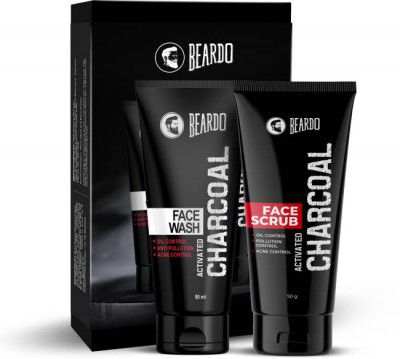 BEARDO Charcoal Face Wash, 50ml and Charcoal Face Scrub, 50gm Gift Set Kit (Pack of 2)  (2 Items in the set)