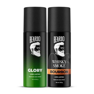 Beardo Glory Perfume Deo Spray 150ml and Beardo Whisky Smoke Bourbon Perfume Deo Spray 150ml Combo