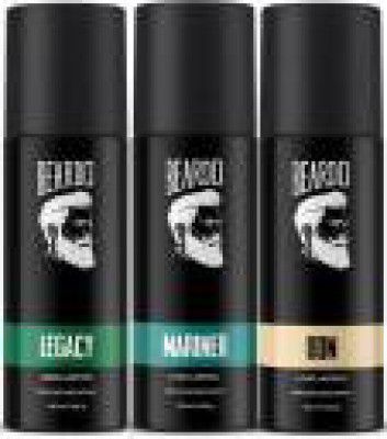 BEARDO Long Lasting Deo for Men | Don , Mariner & Legacy Body Spray Deodorant Spray - For Men  (450 ml, Pack of 3)