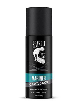 Beardo Mariner Capt Jack Perfume Body Spray, 120ml | Long Lasting No Gas Deo For Men | Day Body Spray Perfume for Men | Gift for Men | Fresh, Aqua Notes