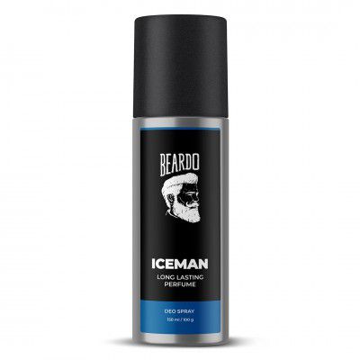 Beardo Perfume Body Spray for men - ICEMAN | Aromatic Fresh | No Gas Deo For Men | Long Lasting Deodrant for Men | Gift for Men, 150ml