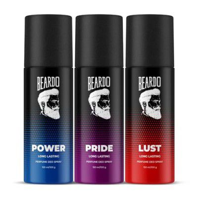 Beardo Power, Lust & Pride Perfume Body Spray (Set of 3)