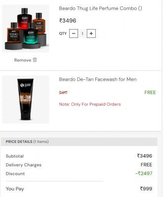 Beardo Thug Life Perfume Combo + Free De-Tan Facewash