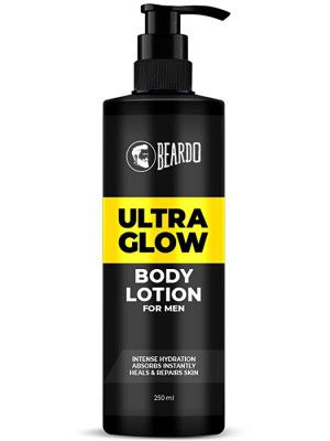 Beardo Ultraglow Body Lotion for Men | Intense Hydration | Absorbs Instantly | Heals & Repairs Skin | 250 ml