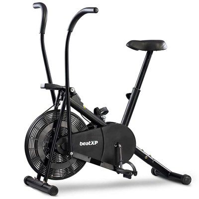 beatXP Air Bike-Exercise Cycle for Home | Gym Cycle for Workout with Adjustable Seat & Moving Handles