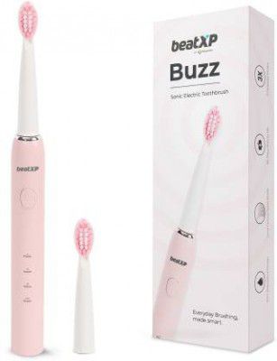 beatXP Buzz Electric Toothbrush for Adults | 3 Smart Modes Electric Toothbrush (Pink)