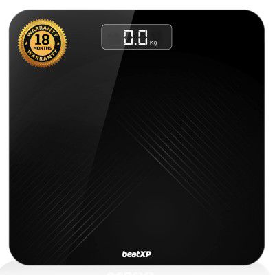 beatXP Gravity Elevate Digital Weight Machine For Body Weight with Thick Tempered Glass, Best Bathroom Weighing Scale with LCD Display - 2 Year Warranty