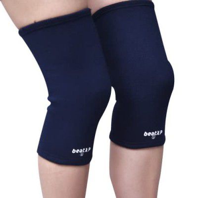 beatXP Knee Support for Men & Women | Knee Compression Support for Pain Relief (Pack of 2), Sports, Gym, Cycling - Breathable & Light Weight (Blue) - 4 Way Stretchable Material (Medium)