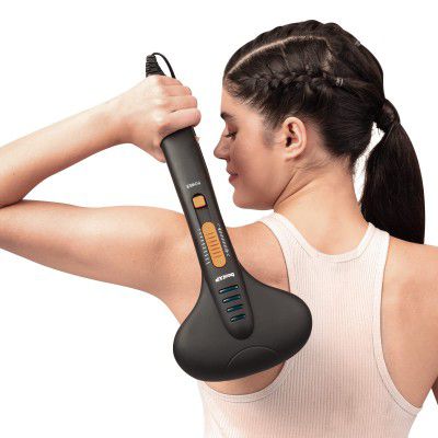 beatXP Thunder Elite Double Headed Full Body Massager Machine for Pain Relief with 3 Attachment Pairs - Electric Back Massager Machine Pain Relief - with up to 18 Months Warranty (Jade Black)