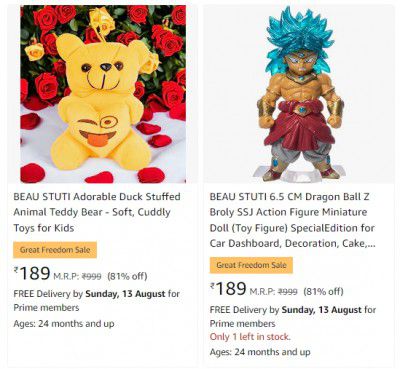 BEAU STUTI Toys & Games upto 85% off starting From Rs.189