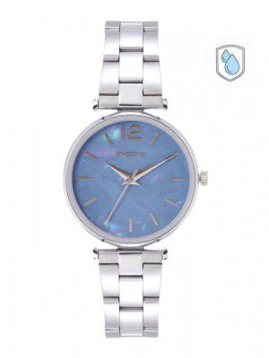 bebe Women Blue Dial & Silver Toned Bracelet Style Straps Analogue Watch BB-07-02-Steel