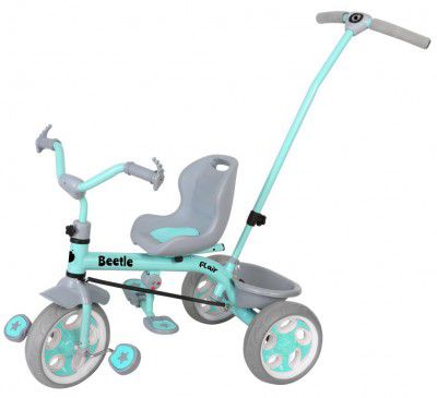 Beetle Flair Tricycle for Kids with Parental Handlebar and footrests, Turquoise Blue, Ideal for 2+ yrs Boys & Girls.