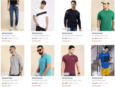 Upto 80% OFF on Being Human Men's Clothing