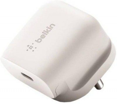 Belkin 18W USB-C Adapter (iPhone Fast Charger for All iPhone 14, iPhone 13, Iphone12 Models, Ipad Pro and Type-C Android Cellular Phones - White  (White)