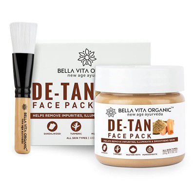 Bella Vita Organic De Tan Removal Face Pack For Glowing Skin Oil Control Acne Pimples 85g