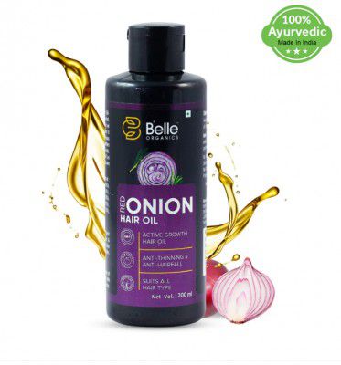 Belle Organics Red Onion Hair Oil for Hair Regrowth 200ml + Free Gift