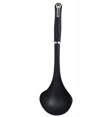 BERGNER Master Pro 2-in-1 Nylon Soup Ladle for Cooking (Black)