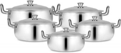 BERTOL KITCHENWARE Cookware Set (Stainless Steel, 5 - Piece)